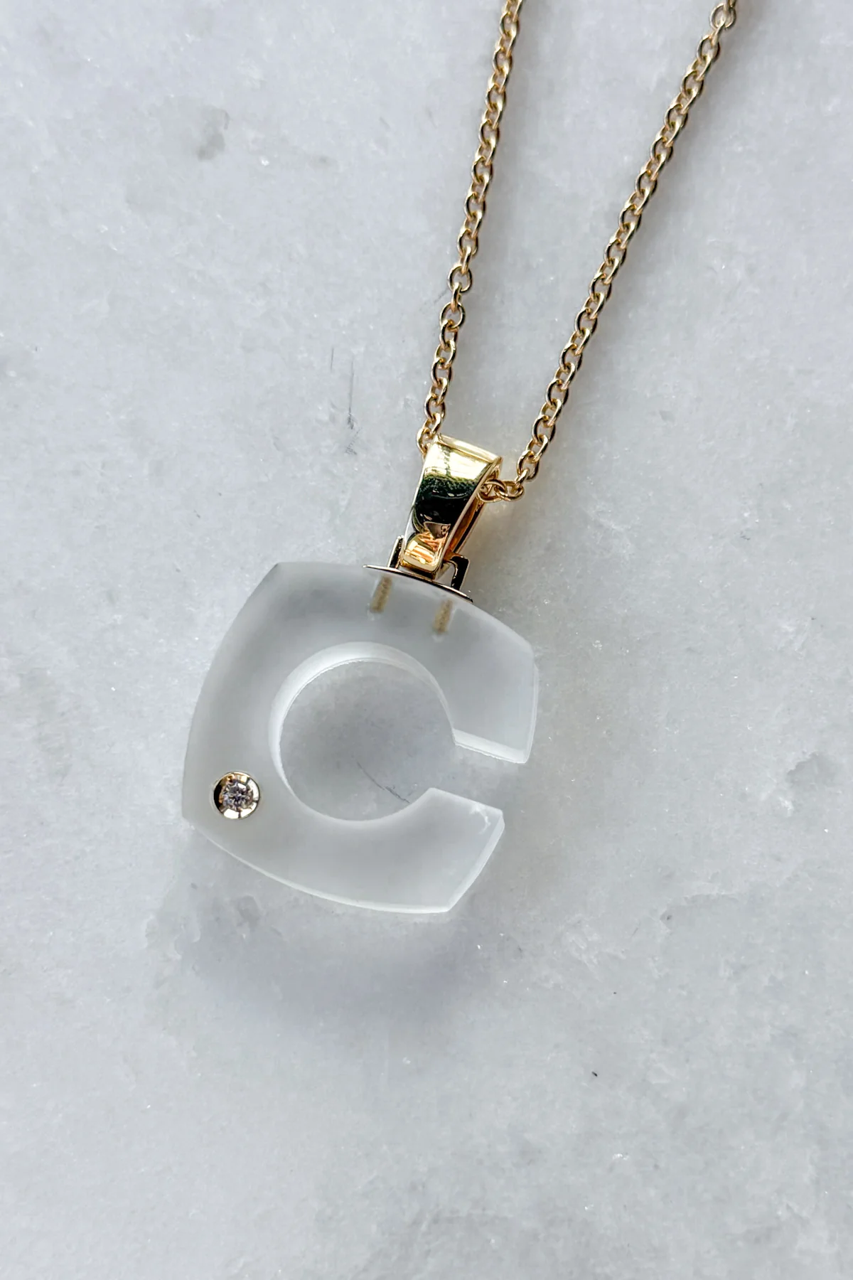 Crystal Splendente "C" Initial Pendant - Image 11