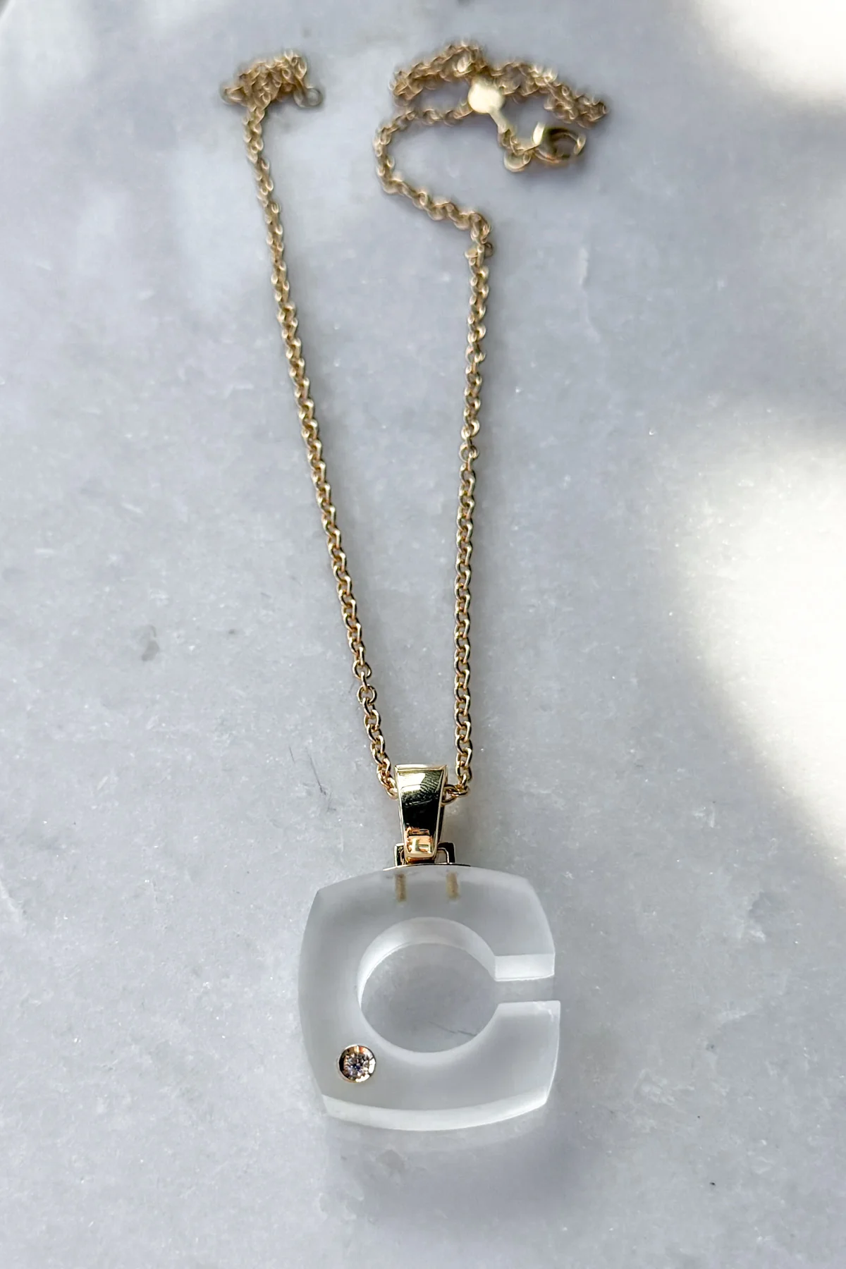 Crystal Splendente "C" Initial Pendant - Image 9