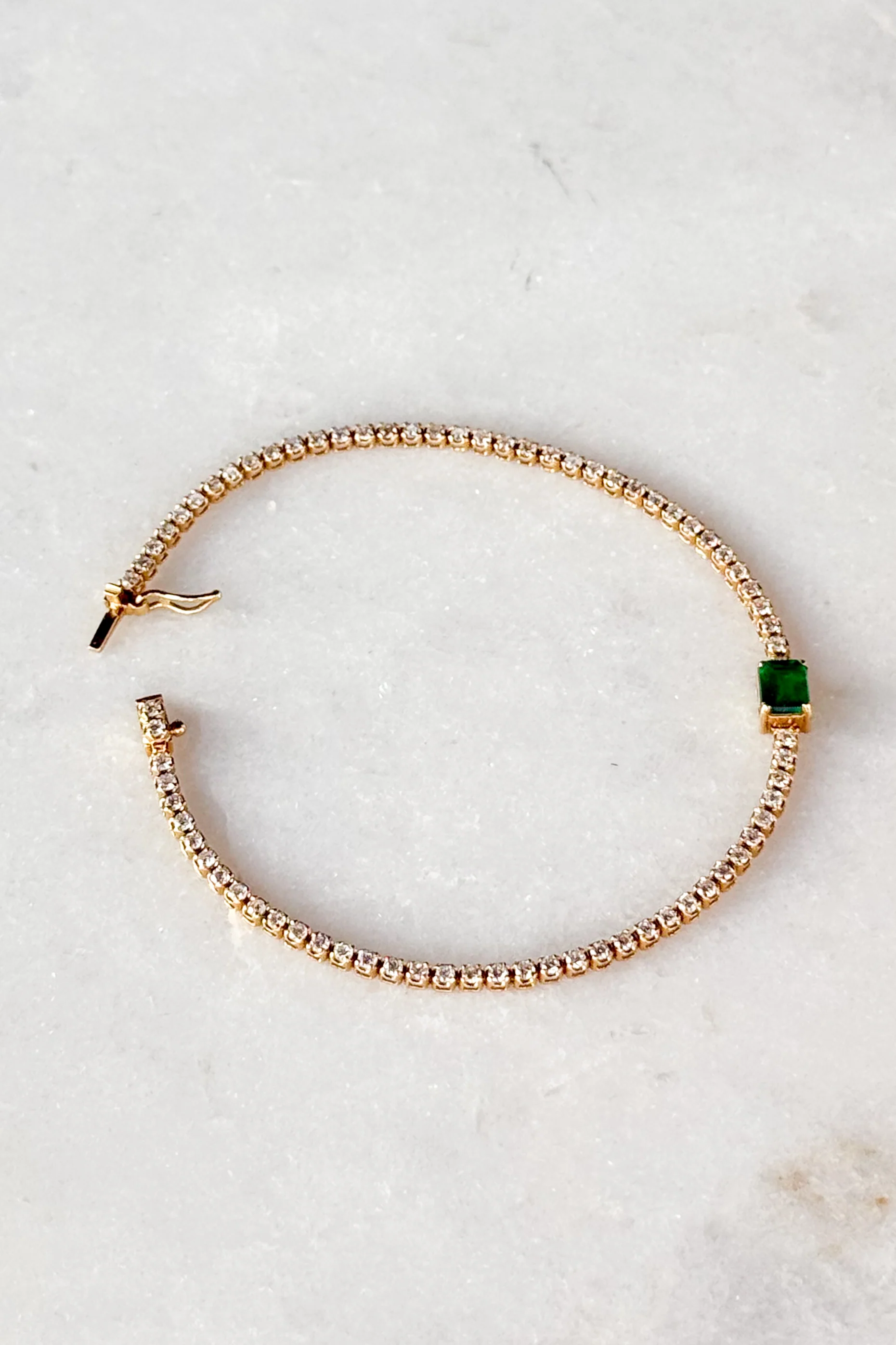 Radiant Emerald & Diamond Tennis Bracelet - Image 3