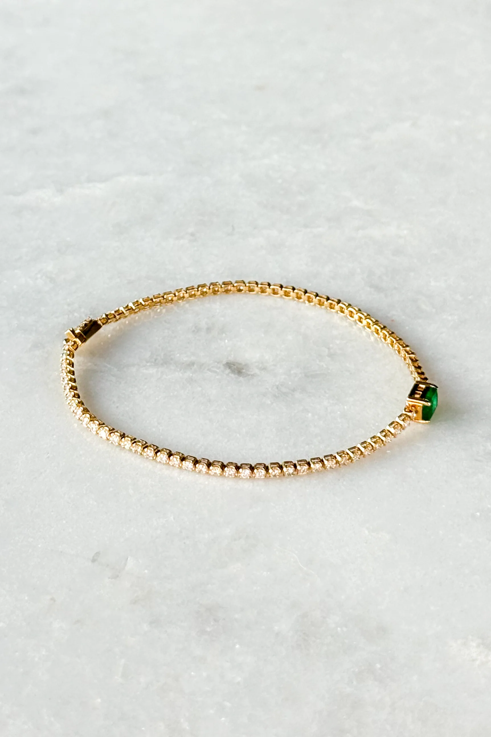 Radiant Emerald & Diamond Tennis Bracelet - Image 6