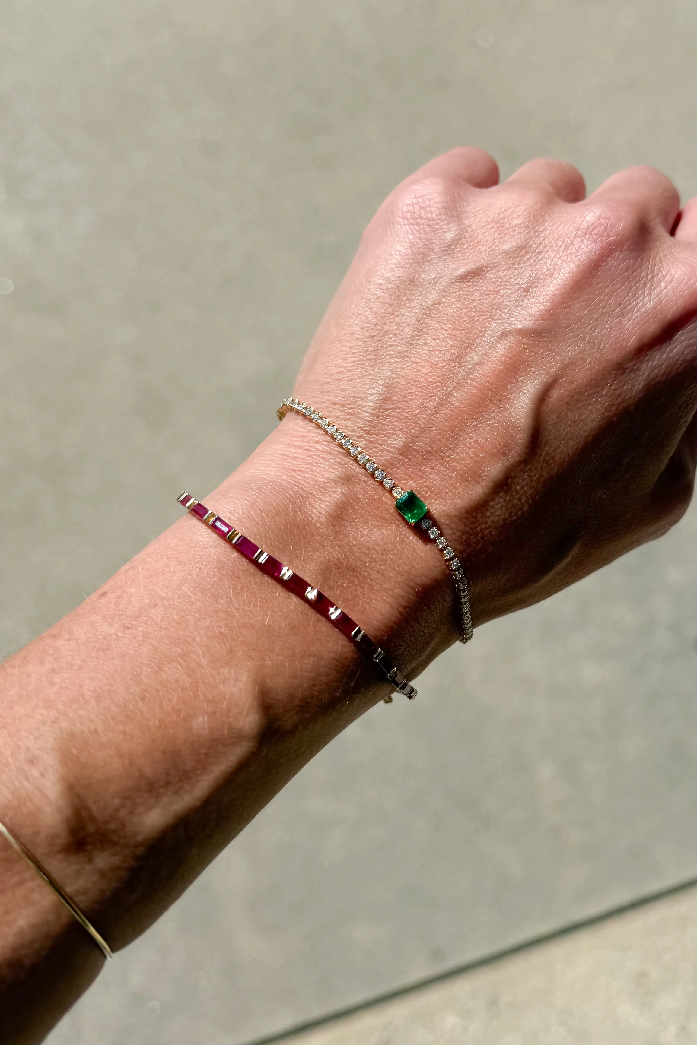 Radiant Emerald & Diamond Tennis Bracelet - Image 7